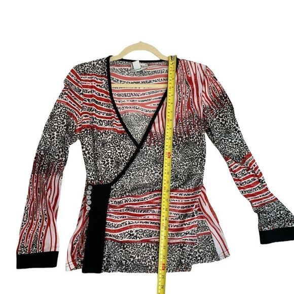 Joseph Ribkoff Cheetah Print Wrap Top - Picture 7 of 10